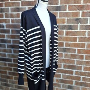 NWOT Philosophy Black and White Striped Cardigan